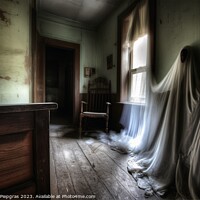 Buy canvas prints of A ghostly apparition in an old run-down house created with gener by Michael Piepgras