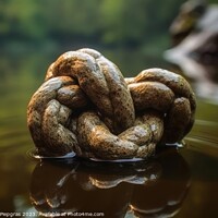 Buy canvas prints of A big rope knot in the water with reflections created with gener by Michael Piepgras