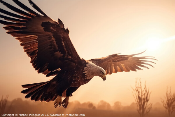 An eagle escaping the sun on the wings of freedom created with g Picture Board by Michael Piepgras