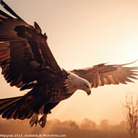 Buy canvas prints of An eagle escaping the sun on the wings of freedom created with g by Michael Piepgras