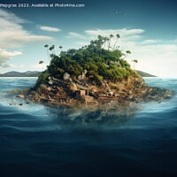 Buy canvas prints of An island of plastic waste floating in the ocean created with ge by Michael Piepgras