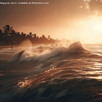 Buy canvas prints of Dream beach at sunset in a tropical paradise created with genera by Michael Piepgras