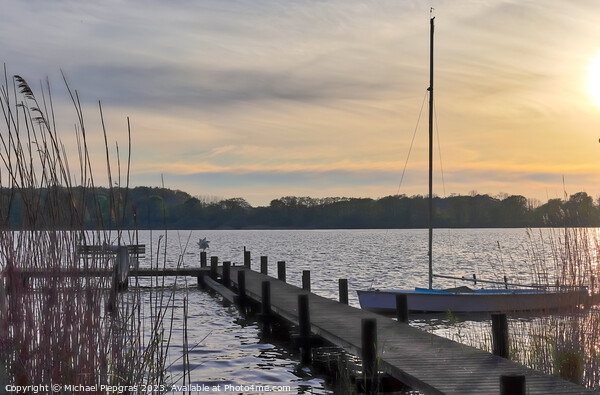 Beautiful sunset landscape at a small lake in northern Europe Picture Board by Michael Piepgras