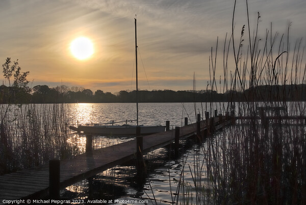 Beautiful sunset landscape at a small lake in northern Europe Picture Board by Michael Piepgras