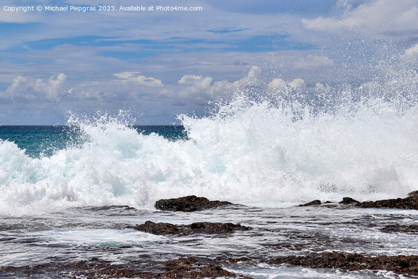 Stunning indian ocean waves at the beaches on the paradise islan Picture Board by Michael Piepgras