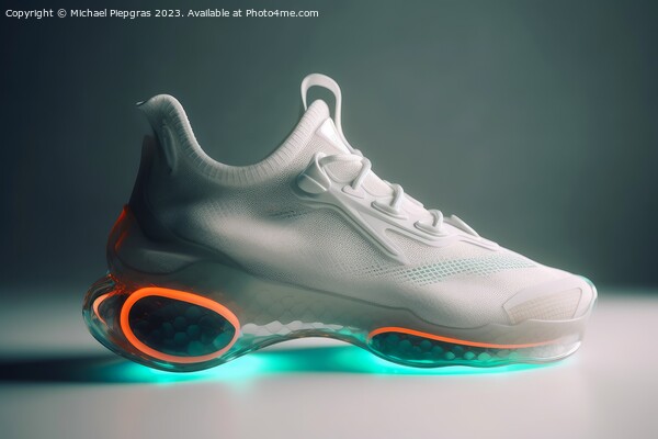 A futuristic sports shoe on a light background created with gene Picture Board by Michael Piepgras