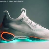 Buy canvas prints of A futuristic sports shoe on a light background created with gene by Michael Piepgras