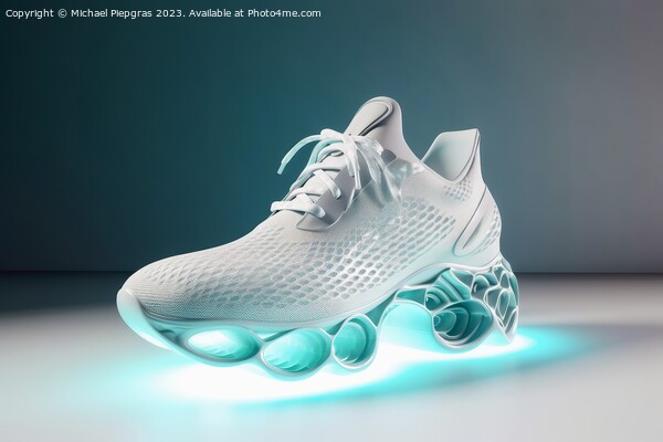 A futuristic sports shoe on a light background created with gene Picture Board by Michael Piepgras
