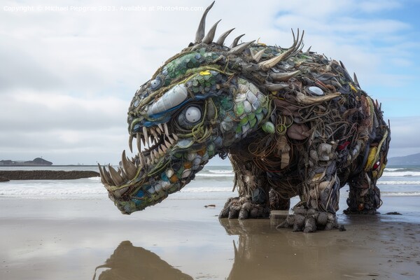 A monster made of plastic waste on the ocean beach created with  Picture Board by Michael Piepgras