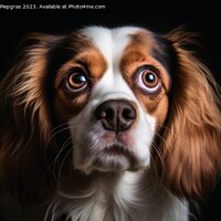Buy canvas prints of A portrait of a stunned dogs face with wide open eyes created wi by Michael Piepgras