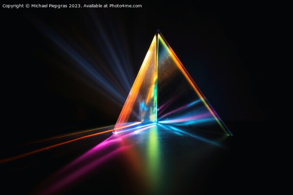 A prism dividing a lightbeam into the spectral colors created wi Picture Board by Michael Piepgras