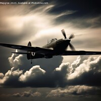 Buy canvas prints of A second world war fighting plane in a dramatic sky created with by Michael Piepgras