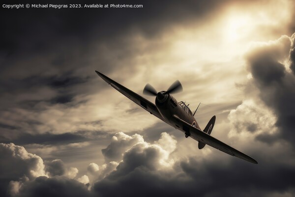 A second world war fighting plane in a dramatic sky created with Picture Board by Michael Piepgras
