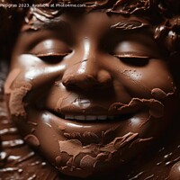 Buy canvas prints of A happy childs face made of chocolate created with generative AI by Michael Piepgras