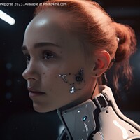 Buy canvas prints of Futuristic female android with cybord technology created with ge by Michael Piepgras