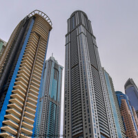 Buy canvas prints of Luxury modern skyscrapers in the center of Dubai city. United Ar by Michael Piepgras