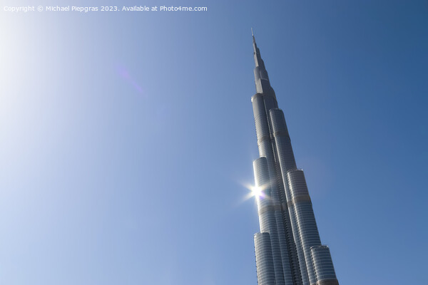 View at the Burj Khalifa on a sunny day. Burj Khalifa is currently the tallest building in the world, at 829.84 m (2,723 ft) Picture Board by Michael Piepgras