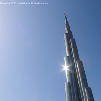 Buy canvas prints of View at the Burj Khalifa on a sunny day. Burj Khalifa is currently the tallest building in the world, at 829.84 m (2,723 ft) by Michael Piepgras