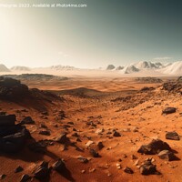 Buy canvas prints of A stunning mars landscape during daytime created with generative by Michael Piepgras