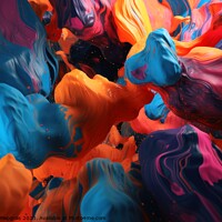 Buy canvas prints of Abstract and fluid colors in different shades created with gener by Michael Piepgras