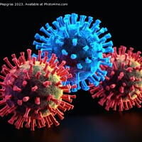 Buy canvas prints of Corona virus macro shot of flu disease variant created with gene by Michael Piepgras