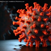 Buy canvas prints of Corona virus macro shot of flu disease variant created with gene by Michael Piepgras