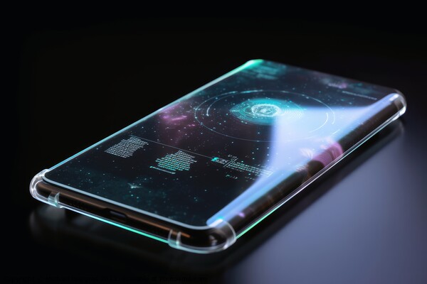 Smartphone with a holographic display created with generative AI Picture Board by Michael Piepgras