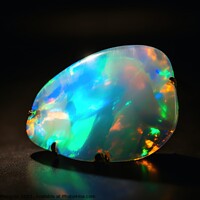 Buy canvas prints of Stunning opal in bright light on a dark background created with  by Michael Piepgras