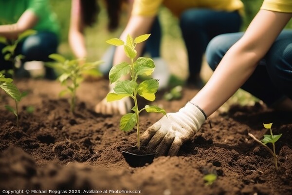 Planting trees for sustainable food production created with gene Picture Board by Michael Piepgras