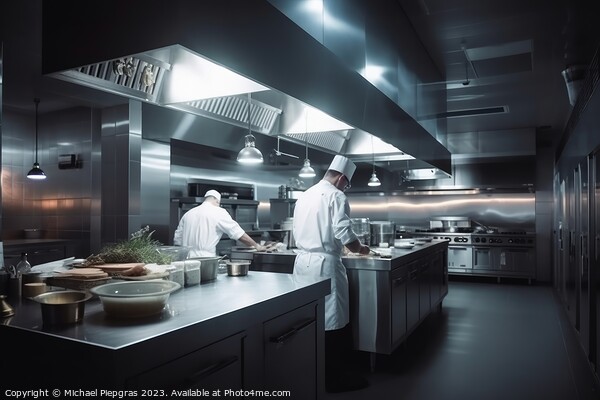 Professional chefs cooking in a modern kitchen created with gene Picture Board by Michael Piepgras