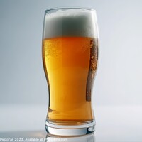 Buy canvas prints of A big glass of beer on a white background created with generativ by Michael Piepgras