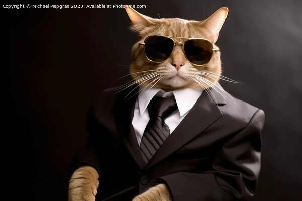A modern cat wearing a business suit and sunglasses created with Picture Board by Michael Piepgras