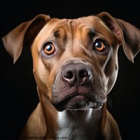 Buy canvas prints of A portrait of a stunned dogs face with wide open eyes created wi by Michael Piepgras