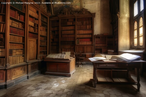 A very old library with many old books created with generative A Picture Board by Michael Piepgras
