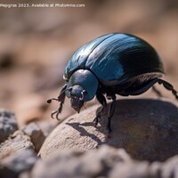 Buy canvas prints of Dung beetle in a close up view created with generative AI techno by Michael Piepgras