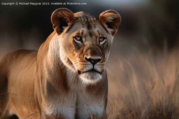 A beautiful lioness portrait created with generative AI technolo Picture Board by Michael Piepgras