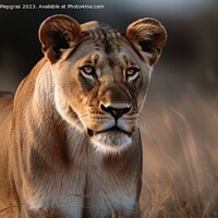 Buy canvas prints of A beautiful lioness portrait created with generative AI technolo by Michael Piepgras
