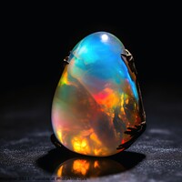 Buy canvas prints of Stunning opal in bright light on a dark background created with  by Michael Piepgras