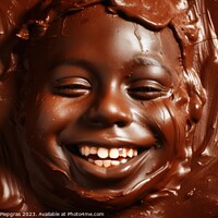 Buy canvas prints of A happy childs face made of chocolate created with generative AI by Michael Piepgras