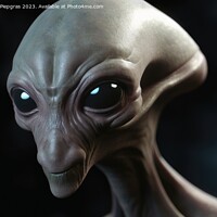 Buy canvas prints of A photo realistic portrait of an alien created with generative A by Michael Piepgras