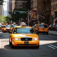 Buy canvas prints of A yellow taxi in the streets of New York created with generative by Michael Piepgras