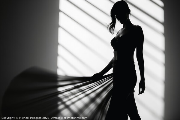 A Woman in light and shadow in black and white created with gene Picture Board by Michael Piepgras
