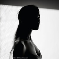 Buy canvas prints of A Woman in light and shadow in black and white created with gene by Michael Piepgras