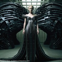 Buy canvas prints of A woman wearing an elegant dress made of steel created with gene by Michael Piepgras