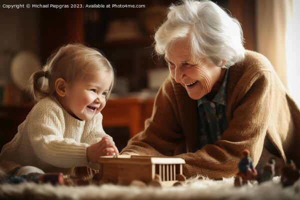 A grandma playing with her grandchild created with generative AI Picture Board by Michael Piepgras