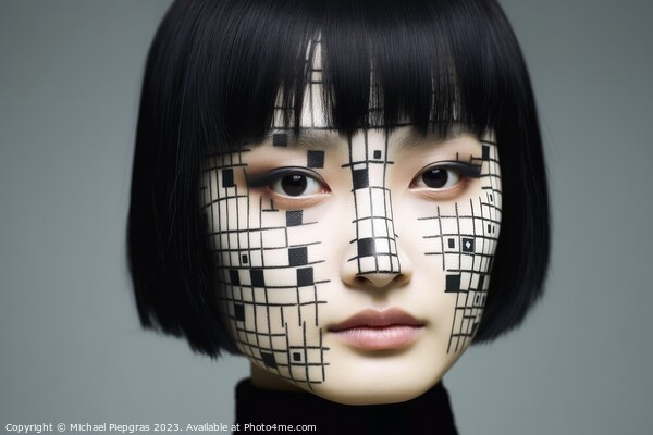 A woman with a cubic face make up created with generative AI tec Picture Board by Michael Piepgras