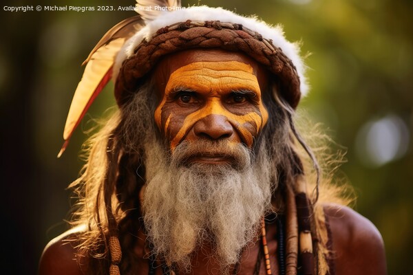An Australian Aborigine in traditional robes created with genera Picture Board by Michael Piepgras