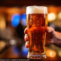 Buy canvas prints of A big glass of beer in a pub created with generative AI technolo by Michael Piepgras