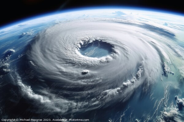 Looking from space on a hurricane on planet earth created with g Picture Board by Michael Piepgras
