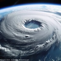 Buy canvas prints of Looking from space on a hurricane on planet earth created with g by Michael Piepgras